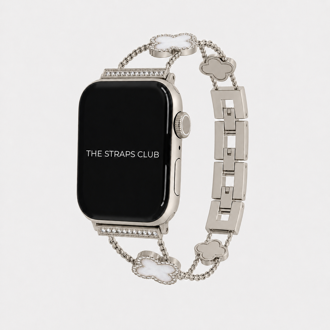 The Clover Pearl Apple Watch Strap