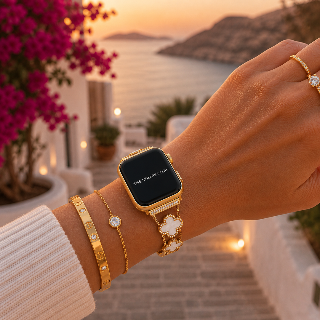 The Clover Pearl Apple Watch Strap