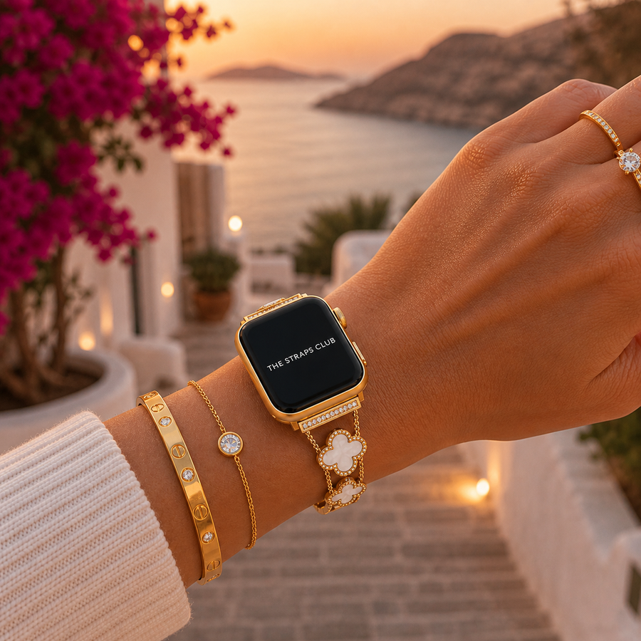 The Clover Pearl Apple Watch Strap