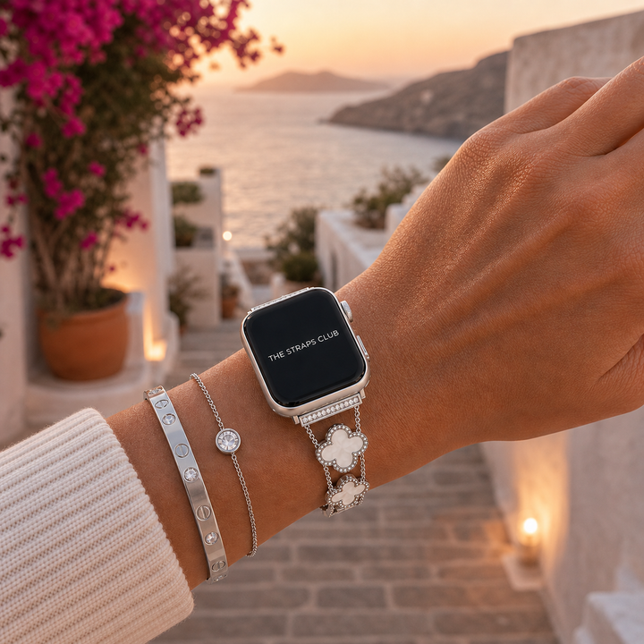 The Clover Pearl Apple Watch Strap
