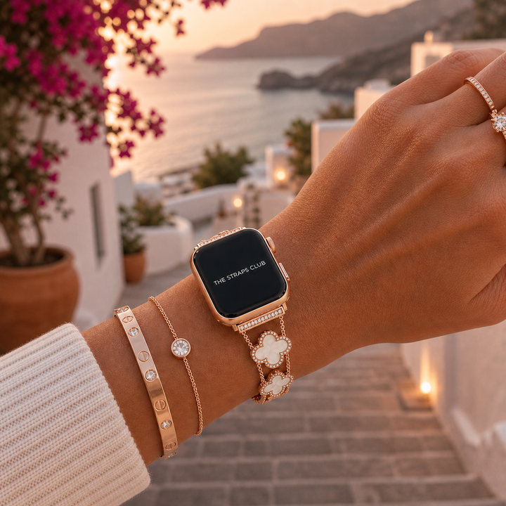 The Clover Pearl Apple Watch Strap