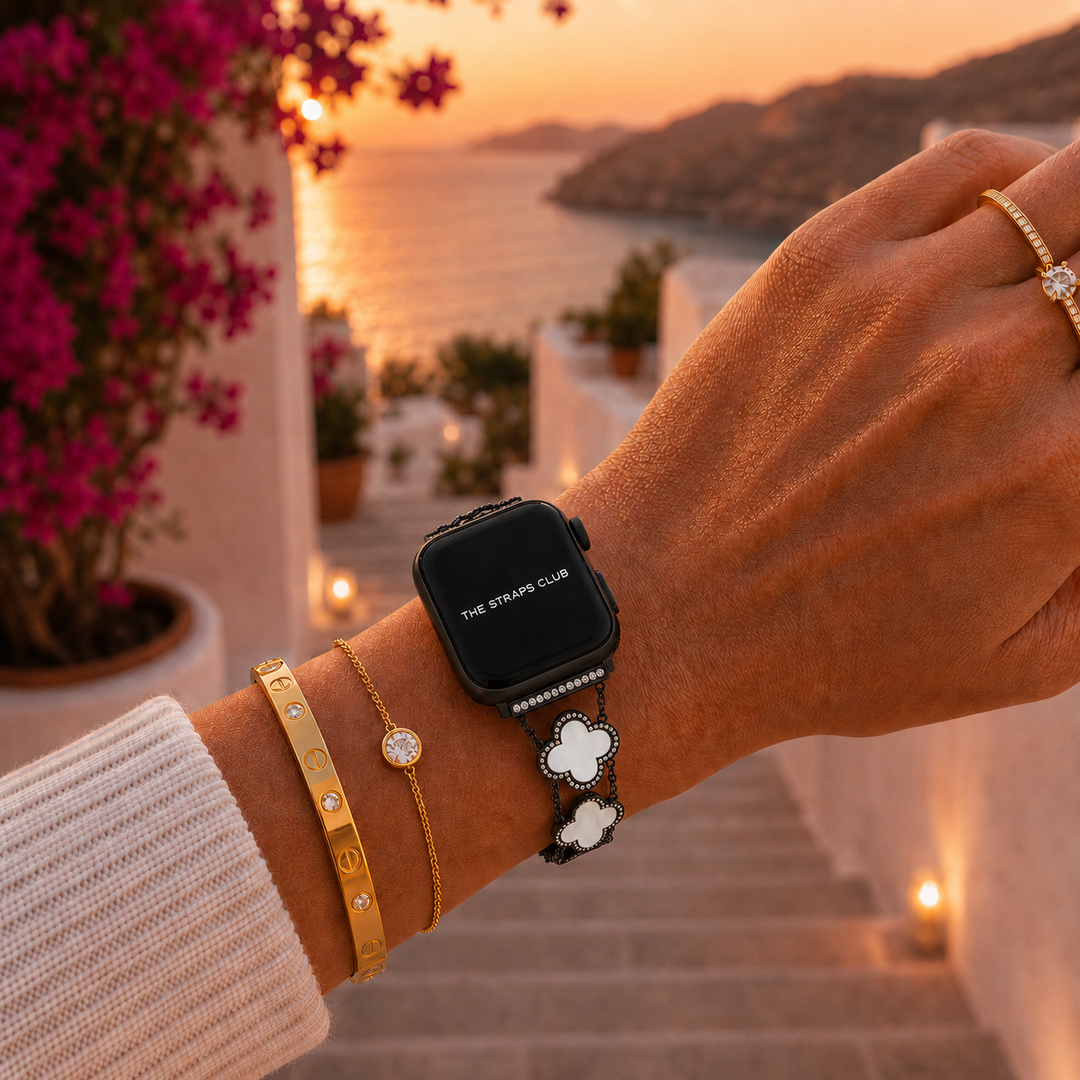 The Clover Pearl Apple Watch Strap